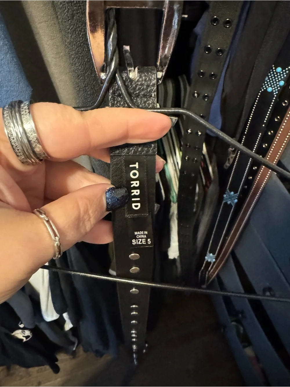 torrid Black Leather Strap Belt with Silver Buckle